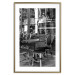 Poster Parisian Café - gray landscape of chairs and a table against the backdrop of a café 132273 additionalThumb 16