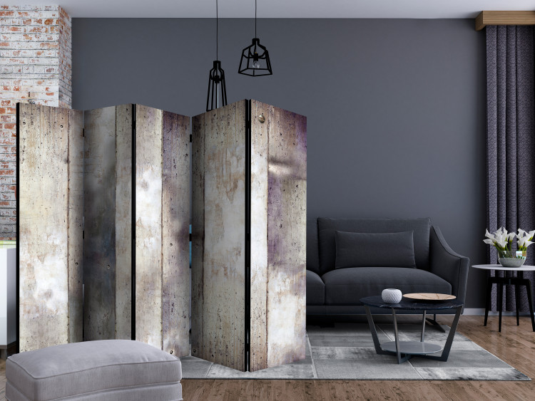 Room Separator Shades of Gray II (5-piece) - composition with a stone texture 132573 additionalImage 4