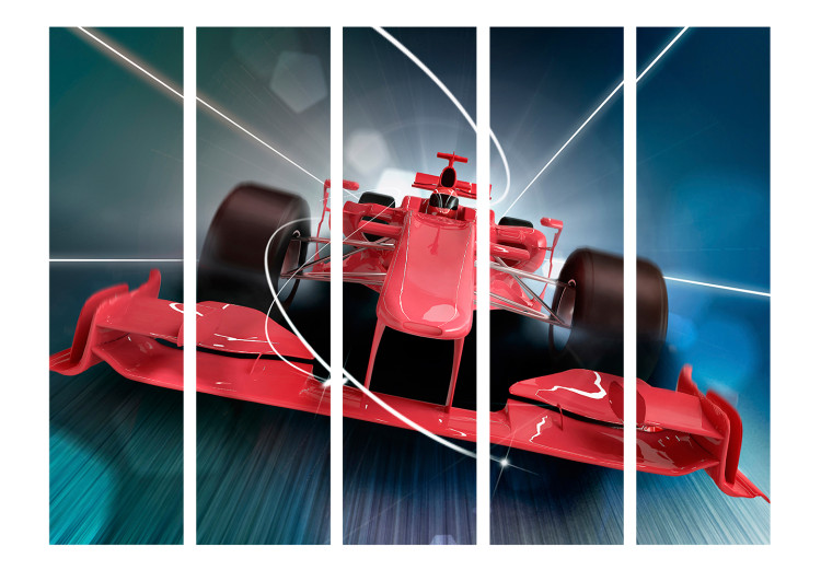 Folding Screen Formula 1 Racing Car II (5-piece) - pattern into a red racing car 132773 additionalImage 3