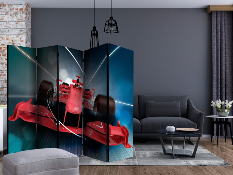 Folding Screen Formula 1 Racing Car II (5-piece) - pattern into a red racing car 132773 additionalImage 4