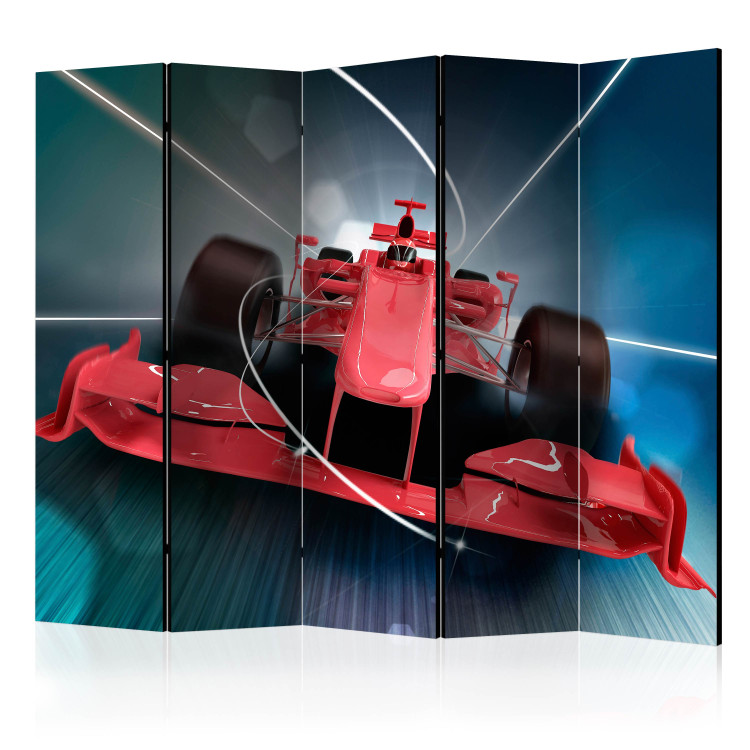 Folding Screen Formula 1 Racing Car II (5-piece) - pattern into a red racing car 132773