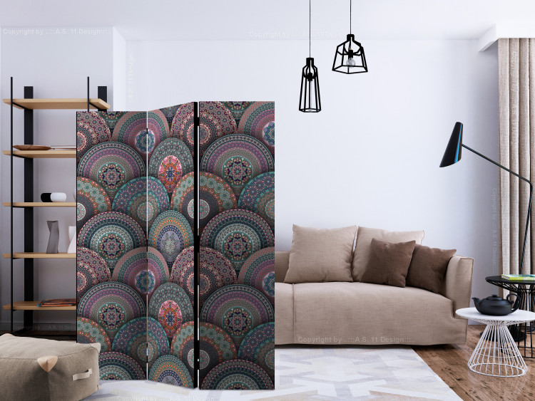 Folding Screen Oriental Kaleidoscope (3-piece) - background in colorful ethnic pattern 132873 additionalImage 4