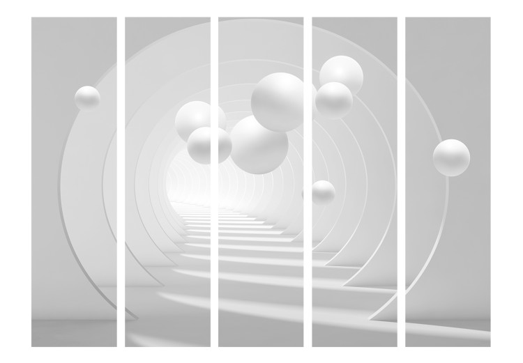 Room Separator 3D Tunnel II (5-piece) - alabaster space with spheres and circles 133073 additionalImage 3