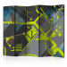 Room Separator Dynamic Paths II (5-piece) - abstraction with a touch of yellow 133273