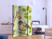 Room Separator Bird and Lilies - Vintage Motif (3-piece) - flowers and green leaves 133373 additionalThumb 2