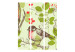 Room Separator Bird and Lilies - Vintage Motif (3-piece) - flowers and green leaves 133373 additionalThumb 3