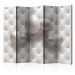 Room Divider White Kingdom II (5-piece) - pink quilted pattern in 3D form 133473