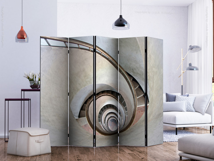 Room Divider White Spiral Stairs II - long and winding concrete staircase 133773 additionalImage 2