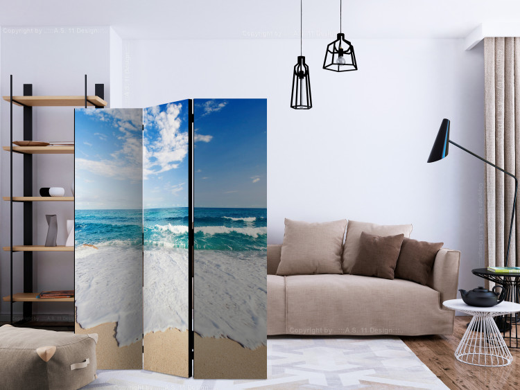 Room Divider Screen By the Seashore - seascape against a cloudy sky 134073 additionalImage 4