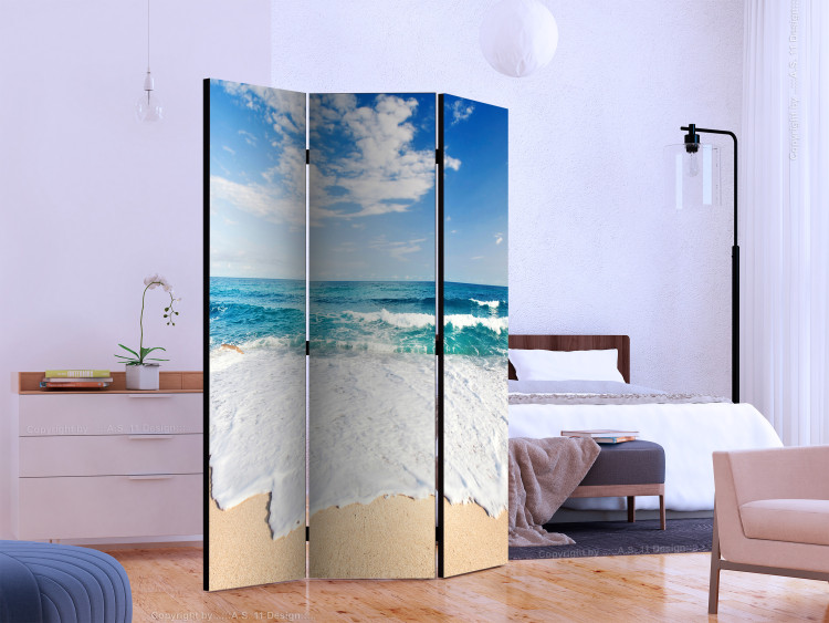 Room Divider Screen By the Seashore - seascape against a cloudy sky 134073 additionalImage 2