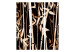 Folding Screen Oriental Bamboo (3-piece) - brown plants on a dark background 134273 additionalThumb 7