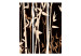 Folding Screen Oriental Bamboo (3-piece) - brown plants on a dark background 134273 additionalThumb 3