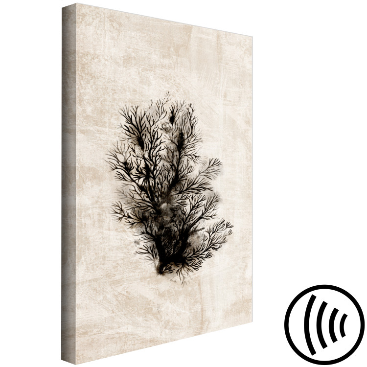 Canvas Underwater Flora - a black plant on a rubbed, bright background 134473 additionalImage 6