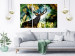 Canvas Print Surrounded by Forest (3-piece) - deer against a background of monstera and palm leaves 134573 additionalThumb 3
