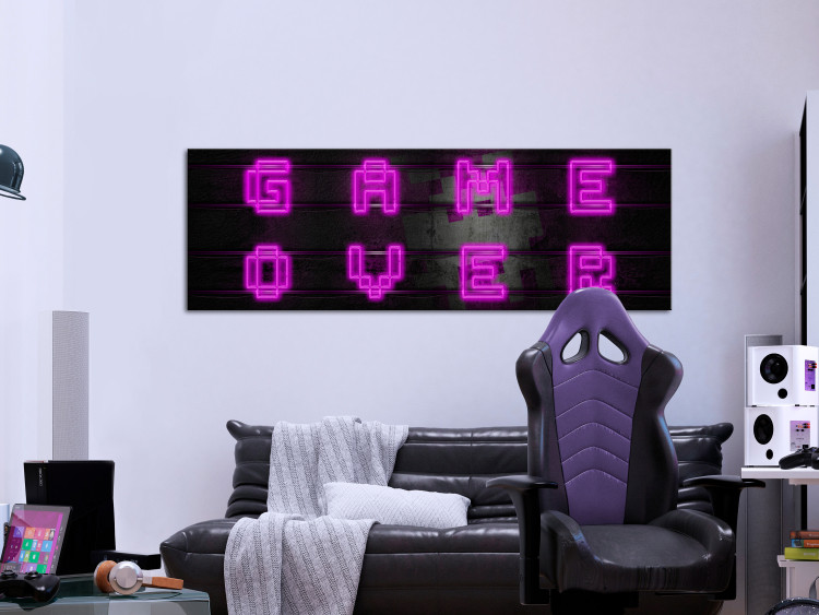 Canvas Print The end of the game - Neon Game Over inscription 135473 additionalImage 3