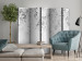 Folding Screen Rose Waterfall - Third Variant II (5-piece) - Gray flowers on white 136173 additionalThumb 4