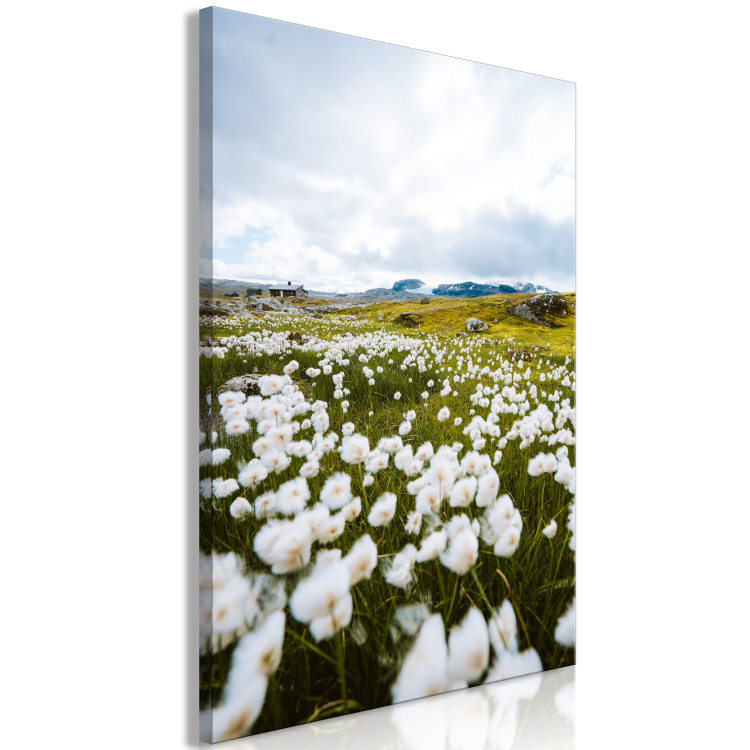 Canvas Art Print Meadow in the North (1-piece) Vertical - spring landscape with flowers 138773 additionalImage 2