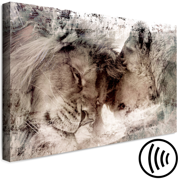 Canvas Print In Love Lions (1-piece) - animal love in neutral colors 145173 additionalImage 6