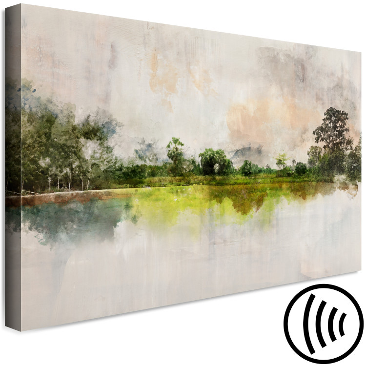 Canvas Art Print Rural Atmosphere - Rustic Painted Landscape With a Fragrant Forest 146173 additionalImage 6