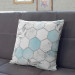 Decorative Microfiber Pillow Subtle hexagons - composition in shades of white and blue cushions 146973 additionalThumb 3