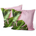 Decorative Velor Pillow A sweet combination - a floral composition in greens and pinks 147073 additionalThumb 3