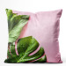 Decorative Velor Pillow A sweet combination - a floral composition in greens and pinks 147073
