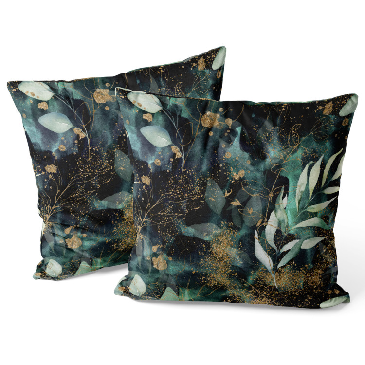 Decorative Velor Pillow Among tree branches - composition with plant motif on a dark background 147173 additionalImage 4