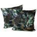 Decorative Velor Pillow Among tree branches - composition with plant motif on a dark background 147173 additionalThumb 4