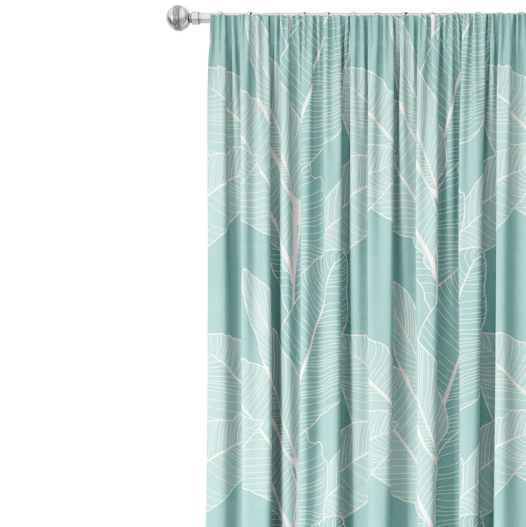 Decorative Curtain Ficus refreshment - a botanical glamour composition with white pattern 147673 additionalImage 4