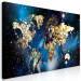 Canvas Print Abstract Map - World With Klimt Accent With Stars 148473 additionalThumb 2