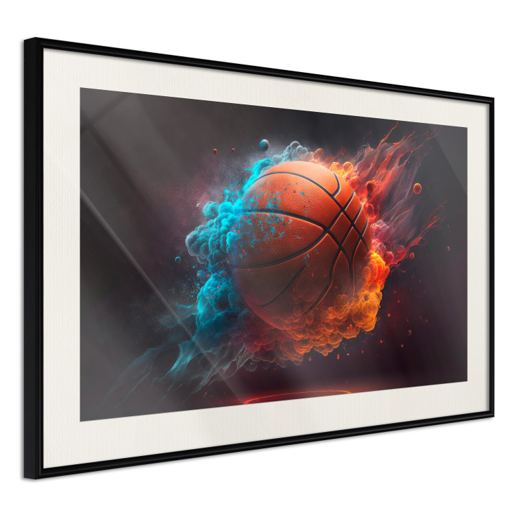 Wall Poster Accurate Throw - Basketball Ball in Orange-Blue Dust 150773 additionalImage 10