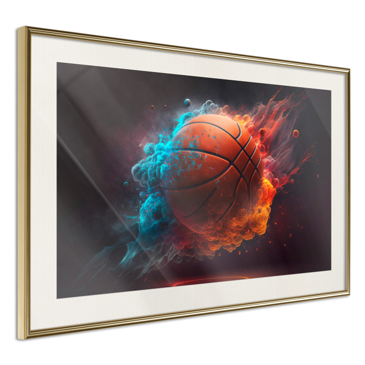 Wall Poster Accurate Throw - Basketball Ball in Orange-Blue Dust 150773 additionalImage 7