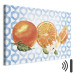 Canvas Print Sicilian Fruits - Oranges With Flowers on the Background of Blue Ornaments 151273 additionalThumb 8