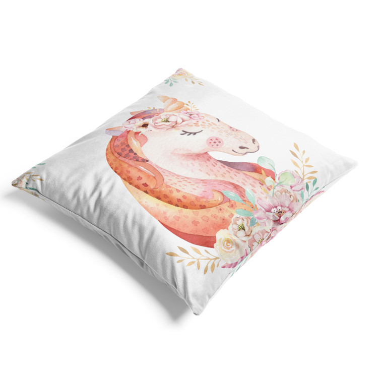 Decorative Velor Pillow Unicorn Portrait - A Lovely Colorful Animal Painted With Watercolors 151373 additionalImage 4