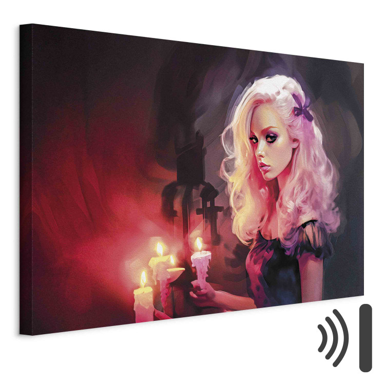 Canvas Art Print Girl With a Candle - A Young and Mysterious Adept of Black Magic 151573 additionalImage 8
