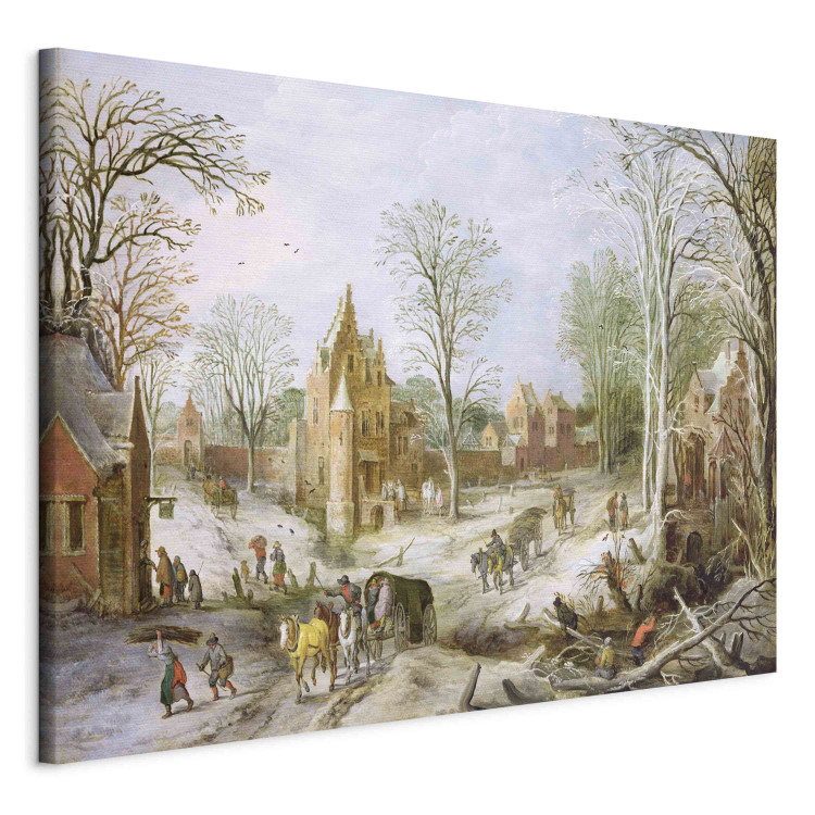 Reproduction Painting A wooded winter landscape with a cart 158873 additionalImage 2