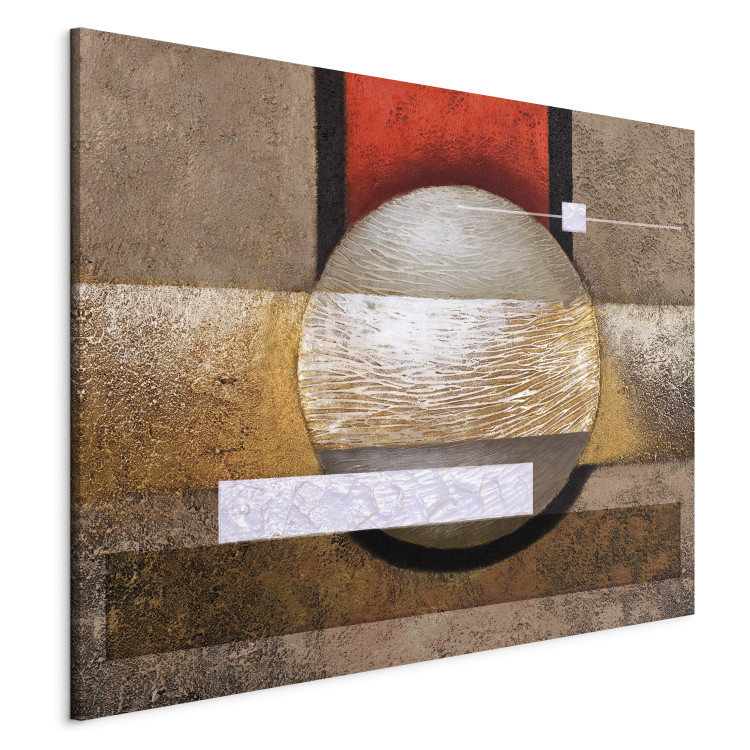 Canvas Print Bronze Fantasy (1-piece) - Abstraction with a ball and a shimmer effect 48073 additionalImage 2