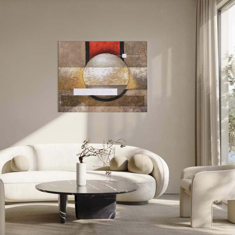 Canvas Print Bronze Fantasy (1-piece) - Abstraction with a ball and a shimmer effect 48073 additionalImage 3