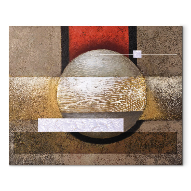 Canvas Print Bronze Fantasy (1-piece) - Abstraction with a ball and a shimmer effect 48073