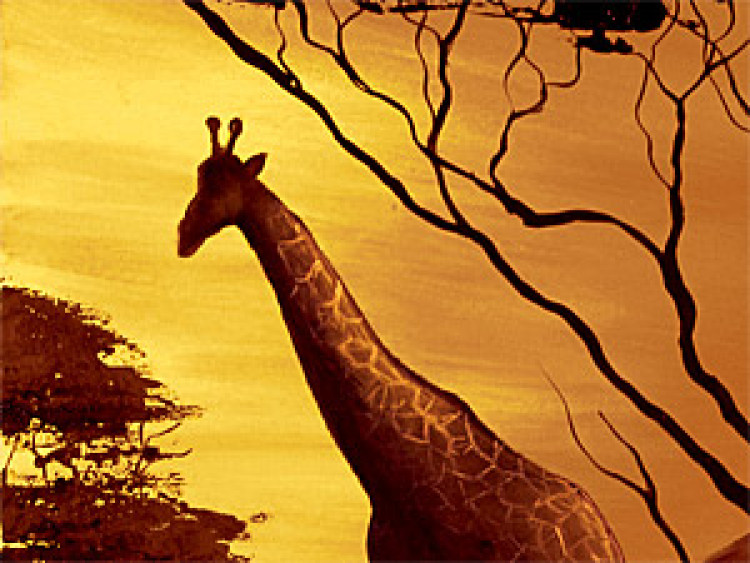 Canvas Print Giraffes before the night 49273 additionalImage 2