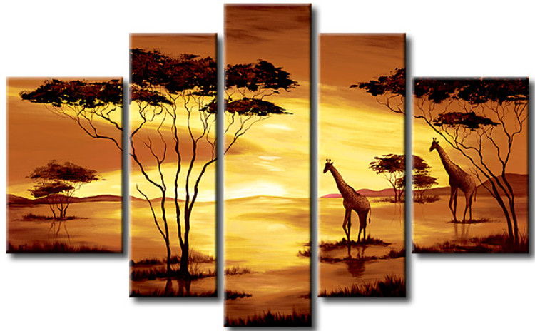 Canvas Print Giraffes before the night 49273