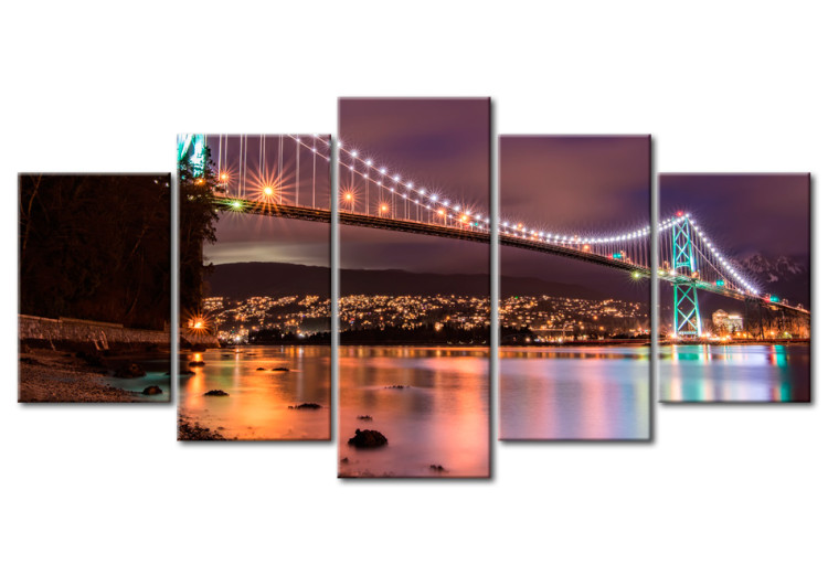 Canvas Print Lions Gate Bridge in Vancouver at night 50573