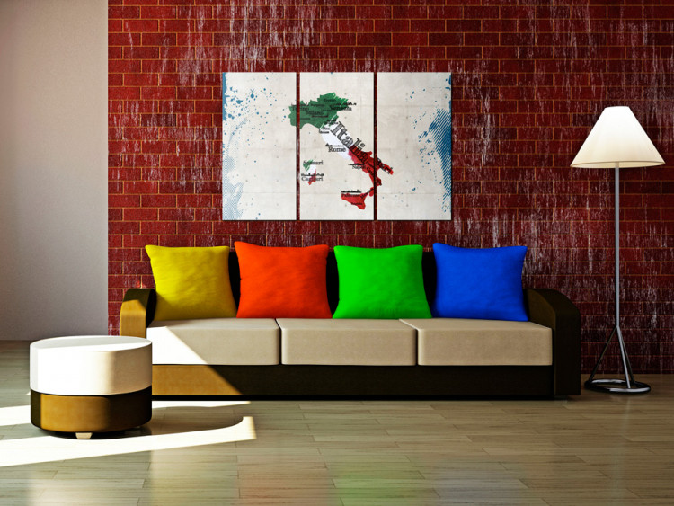 Canvas Print Map of Italy - triptych 55373 additionalImage 3