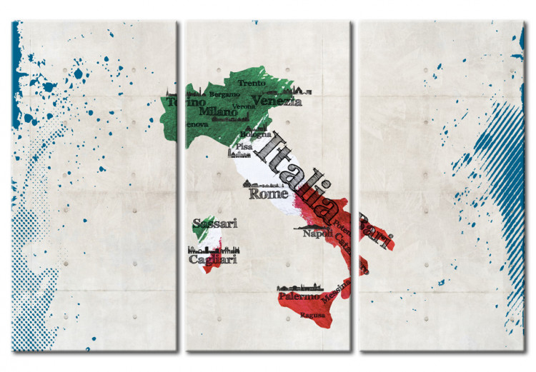 Canvas Print Map of Italy - triptych 55373