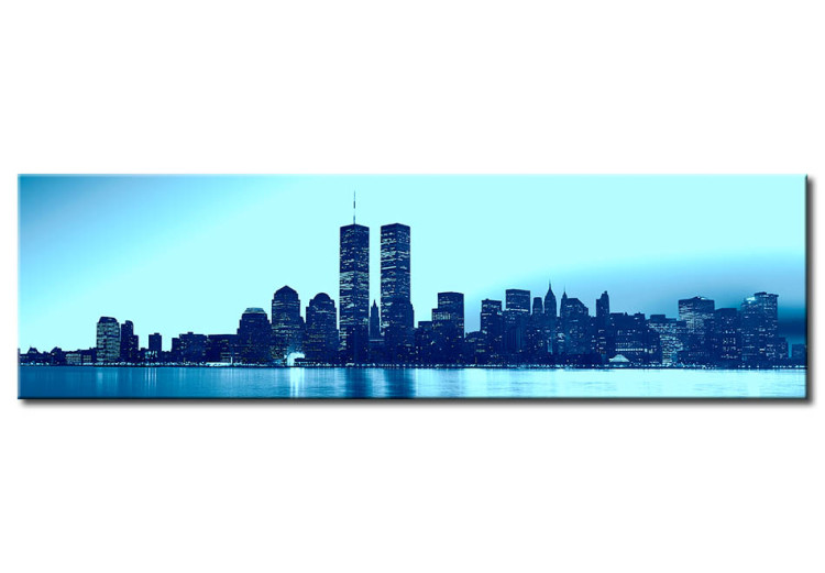 Canvas Print Twin Towers in azure blue 58373
