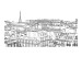 Photo Wallpaper Sketchbook - Black and White Sketch of Parisian City Architecture 59873 additionalThumb 1
