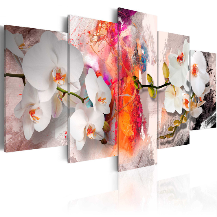 Canvas Art Print Colorful background and orchids 63973 additionalImage 2