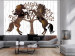 Wall Mural Abstract horses - tree with animals on a white wooden background 64373