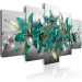 Canvas Turquoise Bouquet (5-piece) - Lilies in Full Bloom on Gray Background 92973 additionalThumb 2