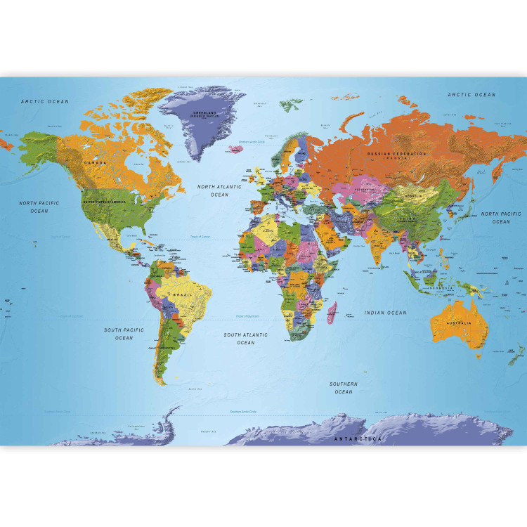 Photo Wallpaper World Map: Colourful Geography 94373 additionalImage 3